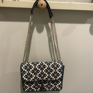 Spade Flower Jacquard Locket Large Flap Shoulder Bag